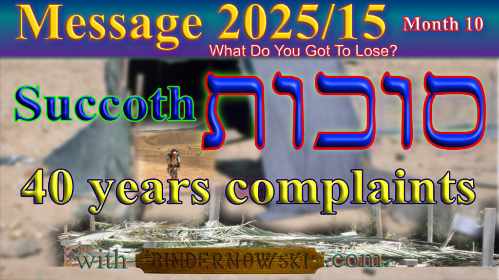 Message 2025-15 Succoth - 40 years complaints